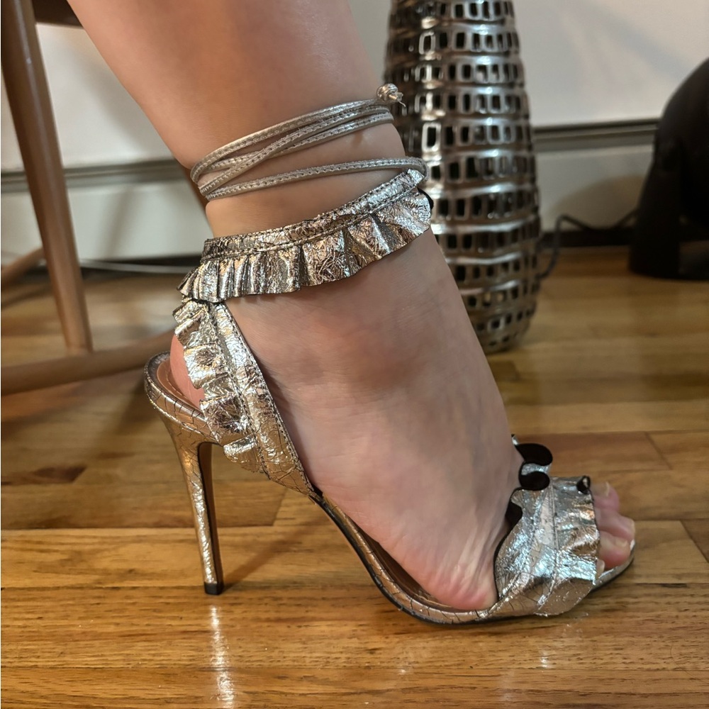 SCHUTZ Silver Glamorous Sandals - Picture 2 of 10